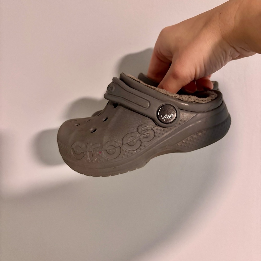 CROCS Kids Gray Slippers